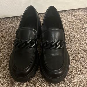 Steve Madden madden girl black hoxtonn platform loafer  size 8.5